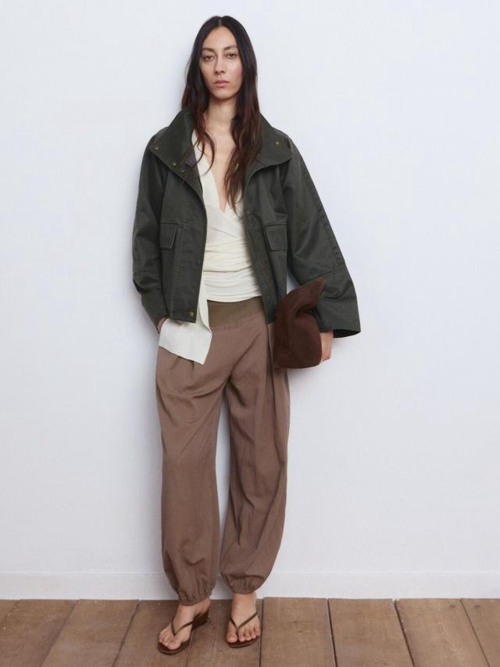 Mango Dark Olive Utility Jacket with Patch Pockets - Picture 4 of 9
